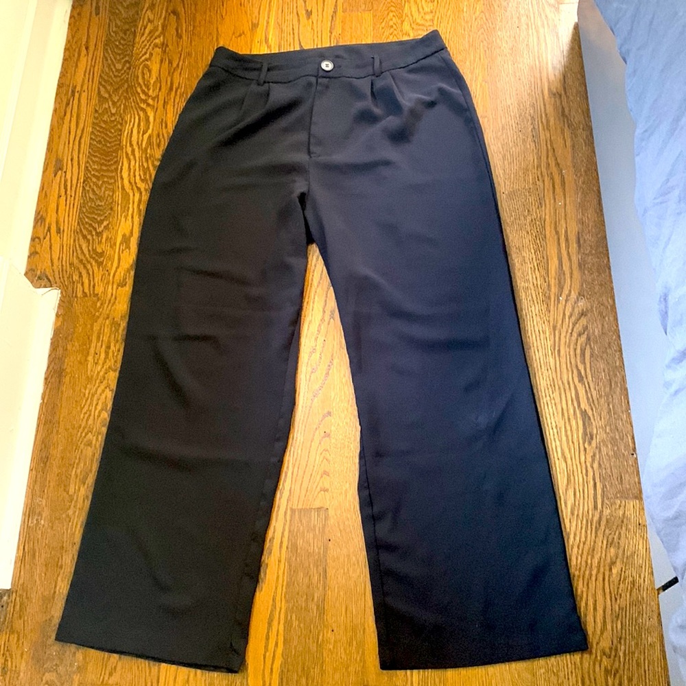 tailored trousers, fluid, black